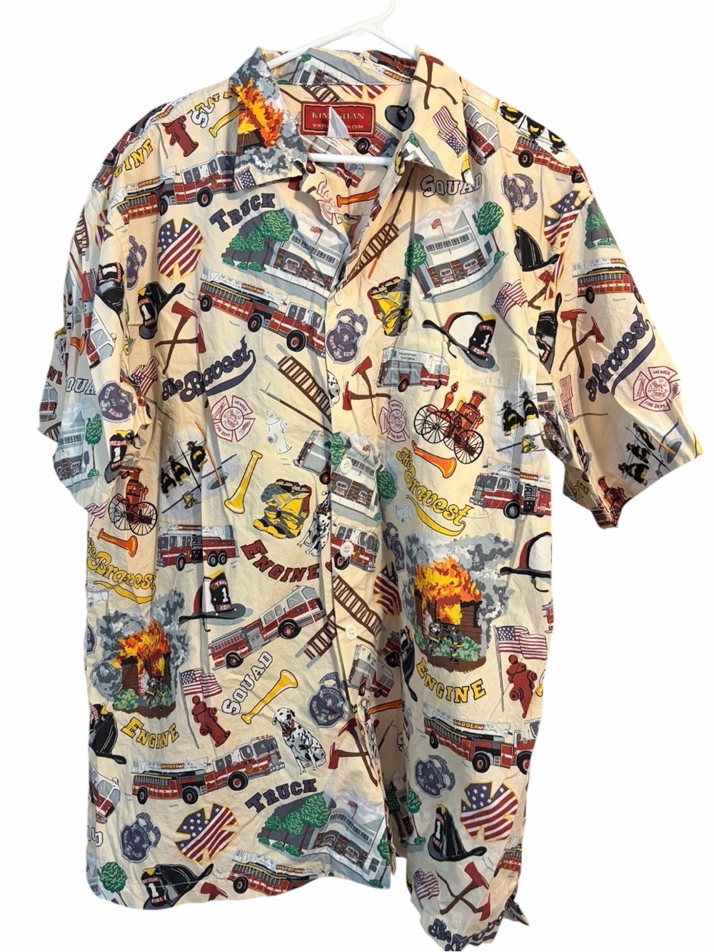 Kimoshan Men’s Fireman Button Front Shirt XL